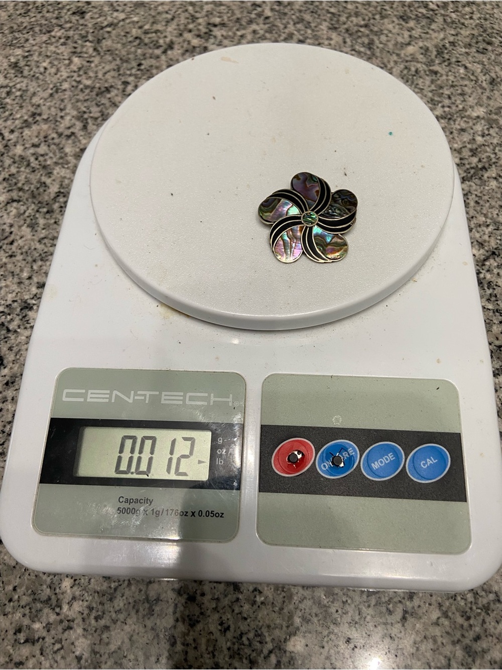 Vintage Mexican Silver Abalone Flower/Pinwheel Iridescent Shell Inlay Brooch Pin - Picture 10 of 11
